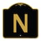 Signmission Designer Series Sign-Sign W/ Letter N, Black & Gold Aluminum Sign, 18" x 18", BG-1818-22938 A-DES-BG-1818-22938 - alternate 1